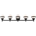 thumbnail image 4 of 42.5 inch 5 Light Black Bathroom Vanity light fixture with White Glass Shade, 4 of 7