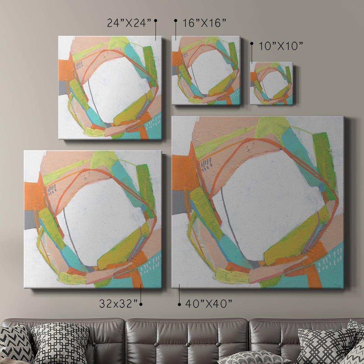 Wexford Home Candy Whorl I-Premium Gallery Wrapped Canvas, 40" x 40" - Ready to Hang