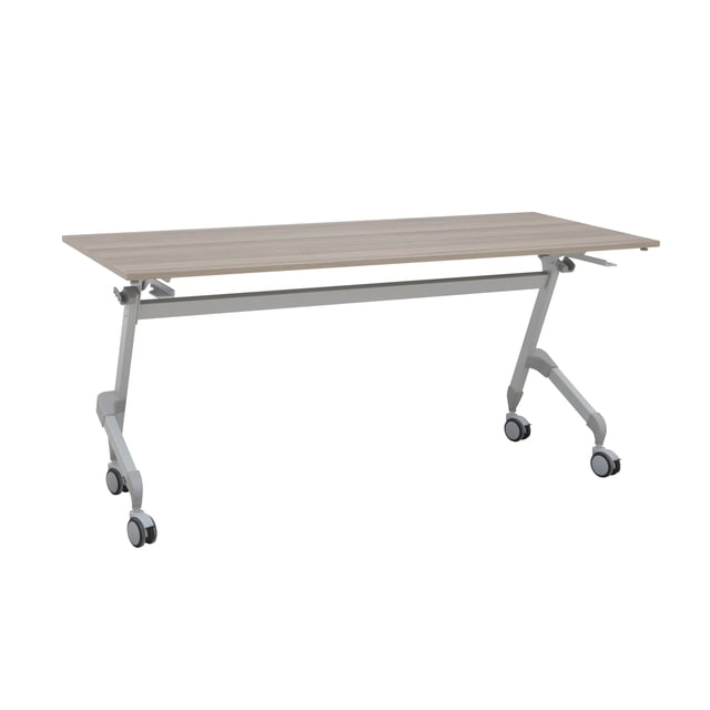 Table à Dessus Rabattable 63 Pouces L x 31 1/2 Pouces P - Cadre Gris Métallique - Dessus Toledo