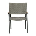 thumbnail image 5 of Noble House Luton Wicker Patio Dining Arm Chair in Gray (Set of 2), 5 of 7