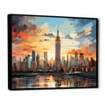 thumbnail image 2 of Designart "New York Pop Art wall art I" Cityscapes Floater Framed Wall Art Living Room, 2 of 7