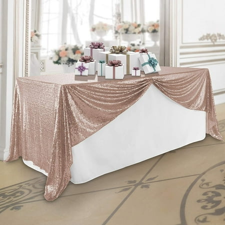 

SoarDream Rose Gold Sequin Tablecloth Wedding Shiny Tablecloth 50 x80 Sequin Panels Shimmer Tablecloth Sequin Overlay