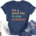 thumbnail image 3 of A Female Pickleball Player T Shirt With Letter Prints Womens Loose Athletic Tees Tops for Leggings Short Sleeve Summer Women Shirts Athletic V Neck Shirts Women Workout Short Sleeve Shirt Tall Long, 3 of 3