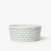 Sketched Wave Ceramic Dog Bowl