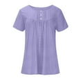 thumbnail image 5 of Rezuofi 1 Pcs Women's Tunic Tops Loose Fit Short Sleeve Shirts Crew Neck Summer Casual Tops Clearance, 5 of 7