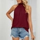 thumbnail image 1 of Camiseta sin mangas de color puro para mujer, camiseta sin mangas de color liso con frunces altos de color puro para mujer Camiseta sin mangas de color liso de punto Mejora tu experiencia, 1 of 6