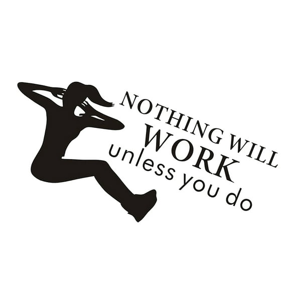 Gym Wall Decal Quote Fitness Letters Stickers Wallpaper