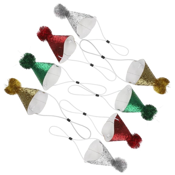 SEWCHICS Assorted Color Glitter Birthday Party Hats for Kids and Adults, Comfortable Fit, Unique Design, 8 Pieces