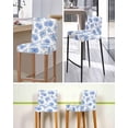 thumbnail image 5 of Blue Watercolor Floral Bar Stool Covers Set of 6, Spring Flower Abstract Art Stretch Washable Bar Chair Covers with Backs, Removable Pub Counter Height Chair Cover for Kitchen Dining Room Cafe, 5 of 7