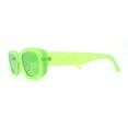 thumbnail image 3 of Womens Pop Color Rounded Mod Narrow Rectangle Plastic Sunglasses Green, 3 of 4