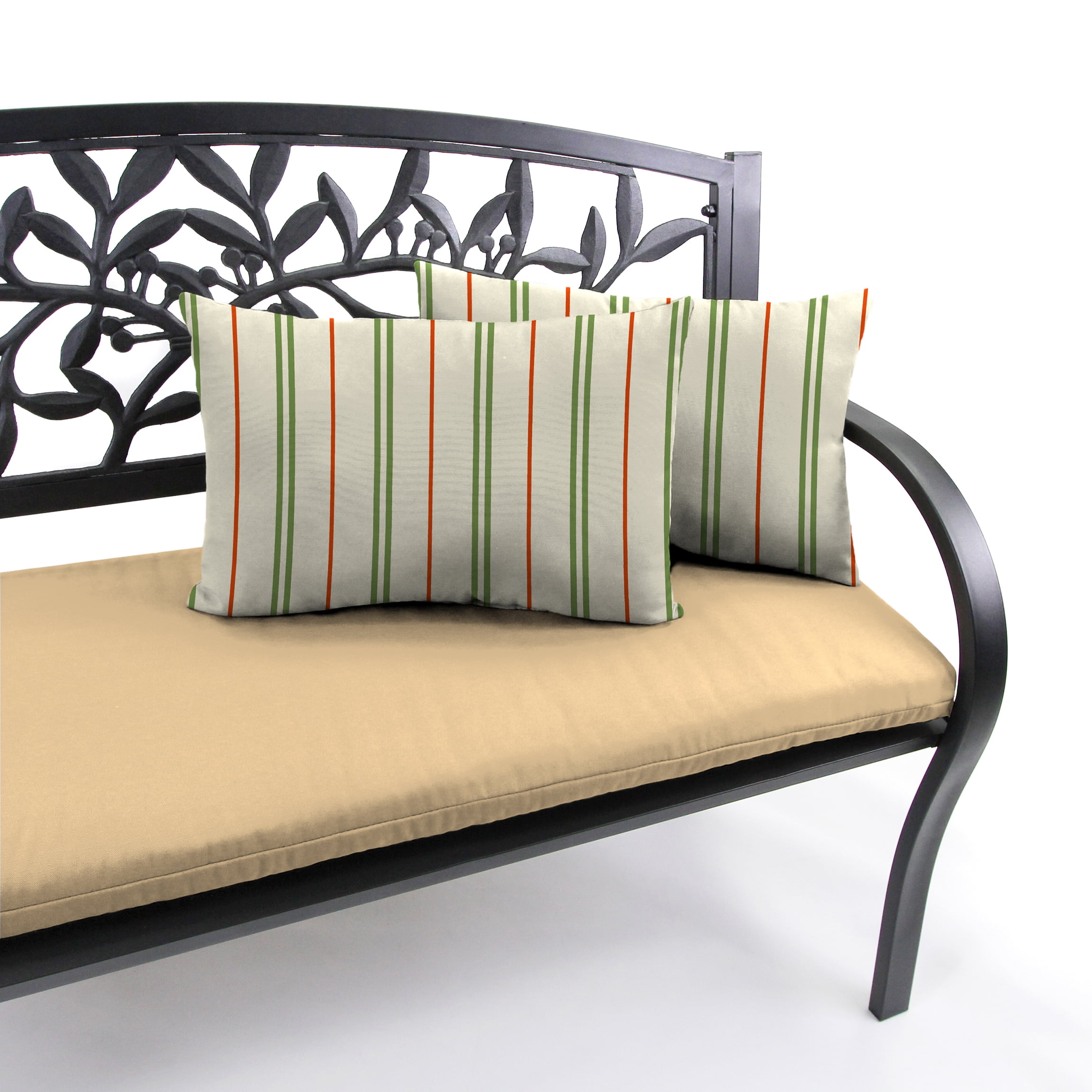 Jordan Manufacturing 12" x 18" Gallan Cedar Grey Stripe Rectangular Outdoor Lumbar Throw Pillow (2 Pack)