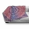 thumbnail image 3 of Mandala Soft Flannel Fleece Throw Blanket, Hippie Ombre Style Print Infinity and Harmony Culture Inspired Pattern, Cozy Plush for Indoor and Outdoor Use, 60" x 80", Ruby Royal Blue, by Ambesonne, 3 of 6