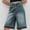 *Dark Blue, variant on ClodeEU Women's High Waisted Straight Leg Denim Knee Length Shorts,Casual Jean Bermuda Short with Pockets Blue,Womens Plus S