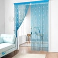 thumbnail image 3 of Deago 39x78 Inch Crystal Beaded Tassel Curtain Partition Door String Curtain Screen Window Panel Room Divider Home Decor (Blue), 3 of 7