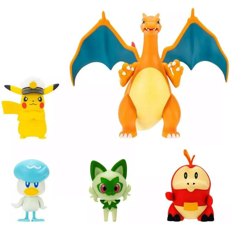 Pokemon Battle Figure Captain Pikachu, Fuecoco, Sprigatito, Quaxly