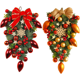 thumbnail image 4 of CHAO 1 pieza (50 x 30 cm, roja) Corona navideña con frutos rojos, bolas, lazos, estrellas y copos de nieve, decoración navideña, puerta de entrada/ventana/chimenea, 4 of 4