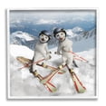 thumbnail image 4 of Stupell Industries Humorous White Cats Skiing Gear Snowcapped Mountains Graphic Art White Framed Art Print Wall Art, Design by Chiara, 4 of 5