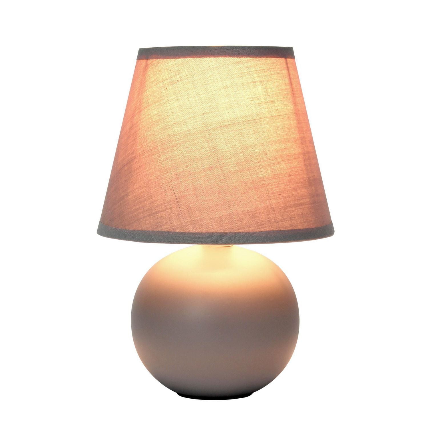 Simples Conceptions Mini globe en céramique Lampe de table, gris