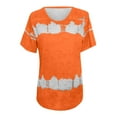 thumbnail image 3 of Fanxing Women's Plus Size Color Block Tees Shirts Tie-Dye Printed Casual Short Sleeve Tops Basic Summer Tees XS,S,M,L,XL,XXL,XXXL,XXXXL, 3 of 4