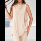 thumbnail image 5 of Conjunto de Dos Piezas para Mujer, Verano 2025, Camiseta Holgada Informal con Pantalones Anchos, Chándal A Juego. Crema L, 5 of 7