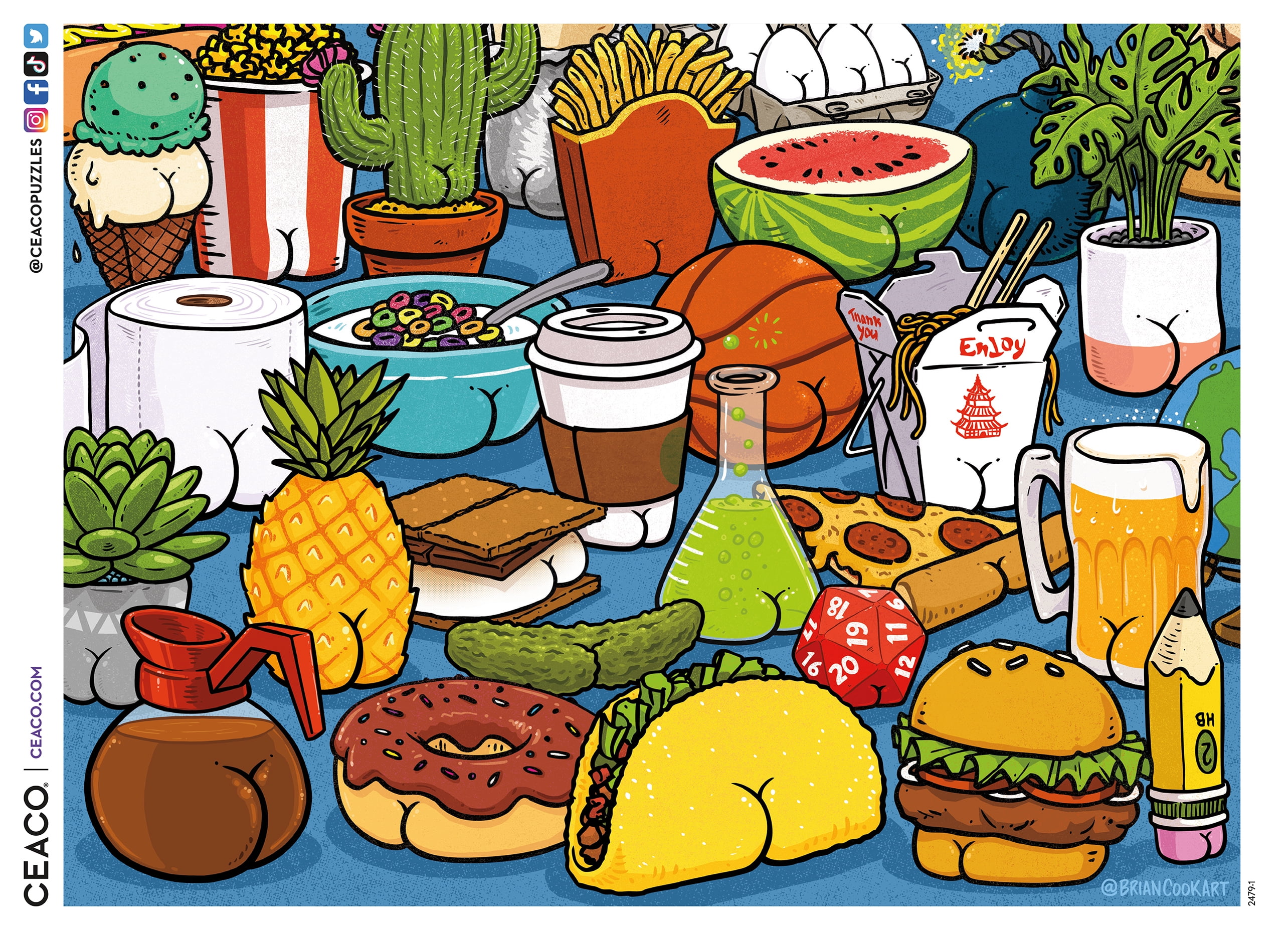 Ceaco - Brian Cook - Butts on Things - 500 Piece Interlocking Jigsaw Puzzle