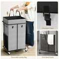 thumbnail image 2 of 150L Large Laundry Basket with Wheels, Rolling Laundry Hamper with Removable Laundry Bag & Metal Frame, Oxford Fabric Dirty Clothes Hampers for Bedroom, Laundry Room, Bathroom, Dorm(Grey), 2 of 5