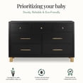 thumbnail image 3 of Evolur Loft Art Deco Double Dresser with 7 Drawers, Metal Drawer Pulls, Black, Modern, 3 of 5