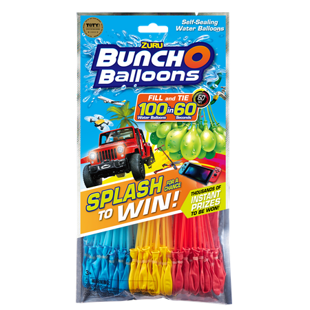Bunch O Balloons Splash to Win Promotion with 100 Rapid-Filling Self-Sealing Water Balloons (3 Pack) by (Best Way To Tie Water Balloons)