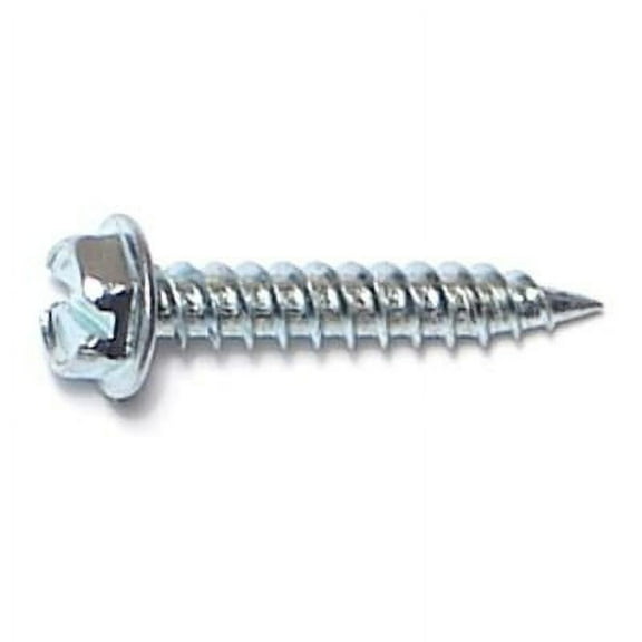 #8 x 1" Zinc Plated Steel Hex Washer Head Speed Point Sheet Metal Screws SMSHWS-155