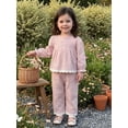 thumbnail image 3 of Cjfdfy Toddler Baby Girl Plaid Fall Outfits Lace Trim Long Sleeve Button Plaid Tops Elastic Pants Sets Soft Double Gauze Outfit Little Baby Gingham Fall Winter Outfit 0-3Y, 3 of 9