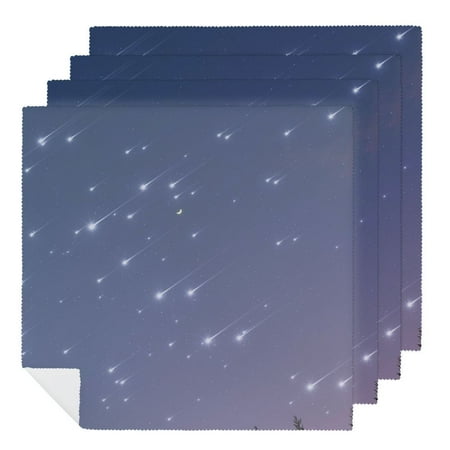 

Facannap Meteor Shower 7009453 Cloth Napkins for Farmhouse Party Dining Table Decor - Hotel Home Banquet Atmosphere Embellishment - Reusable Polyester Napkins 4 PCS