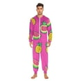 thumbnail image 2 of Pink Fruit Mix Adult onesie Pajamas, Crystal Velvet Ultra Soft Warm Jumpsuit for Men and Women, 2 of 7