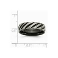 thumbnail image 6 of Titanium 6mm Black IP-plated Swirl Brushed & Polished Band Size: 7; for Adults and Teens; for Women and Men, 6 of 6