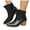 Black, variant on Wide Calf Cowboy Boots for Women Vintage Splice Glitter Leather Stacked Heel Pointed Toe Short Chelsea Booties