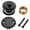 Black, variant on Bathtub Tub Drain Conversion Kit Assembly, Lift and Turn Twist Tub Drain Trim Kit with Two-Hole Overflow Faceplate, Brushed Nickel