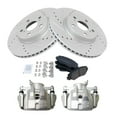 thumbnail image 2 of TRQ Front Brake Calipers Pads Drilled Rotors Fits Select 09-10 Vibe 09-18 Corolla Matrix, 2 of 8
