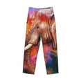 thumbnail image 4 of Goofa Oil Paintings of Elephants Printed Soft Pajama Pants for Men, Wide Leg Comfy Casual Lounge Yoga Pants-Medium, 4 of 9