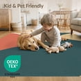 thumbnail image 3 of ODIKA 5'x7' Teal Terracotta Sunseeker Design Washable Area Rug Modern Abstract Flowing Shapes Pattern Non-Slip, Low Pile, Stain Resistant for Guest Room, Lounge, Apartment, 3 of 6