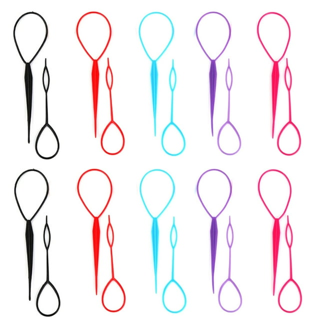 Bangcool 10 Pair Ponytail Maker Plastic Topsy Tail Magic Hair Braid Hair Styling Tool