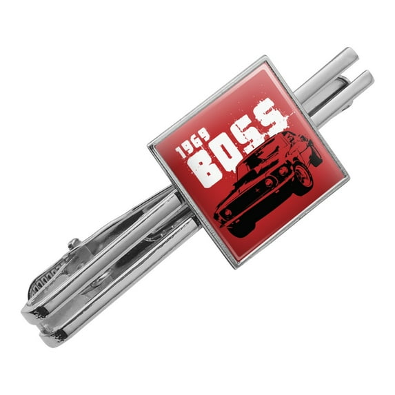 Ford Mustang 1969 Boss Square Tie Bar Clip Clasp Tack- Silver or Gold