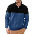 thumbnail image 4 of YATELLE Men's Mock Neck Sweatshirts Quarter Zip Quilted Sweater Color Block Long Sleeve Casual Pullover, 4 of 5