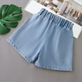 thumbnail image 6 of Coerni Baby Girls Denim Shorts 3 6 12 18 Months Girls Summer Baggy Causal Ruffle Jean Short Skort Elastic Waist Wash Denim Flared Skirted Shorts, 6 of 9