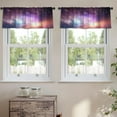 thumbnail image 2 of LALILO Kitchen Curtain Valance Galaxy Space Sky Stars Lights Rod Pocket Window Curtain 52"x 18" Set of 2, 2 of 7