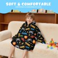 thumbnail image 5 of Game Controller Black Pattern Lamb Fleece Blanket Hoodies for Teens ,Teens Oversize Sherpa Wearable Hooded Blanket Sweatshirt with Super Pockets, 5 of 6