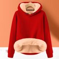 thumbnail image 4 of Kids Lined Hoodie Plain Long Sleeve Winter Heavyweight Warm Hooded Sweatshirt for Boys Girls Pullover Tops, 4 of 5