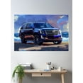 thumbnail image 2 of Blue Cadillac Escalade – Digital Pop Art Print Viii Poster Wall Art, Modern Wall Decor For Living Room Bedroom, 8x12 UNFRAMED, 2 of 3