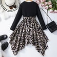 thumbnail image 5 of Tisuna Girls Dress Child Floral Print Long Sleeve Crew Neck Dresses Fashion Loose Autumn Winter Girls Casual Wear Black Size 9-10 Years, 5 of 7