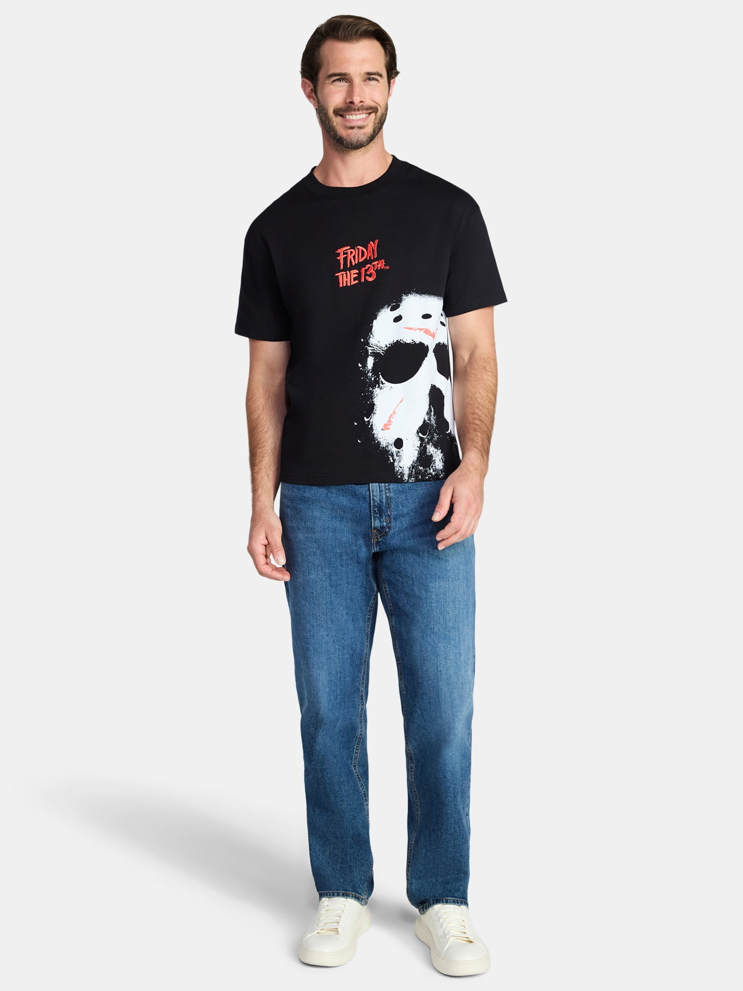 Friday the 13th Men's and Big Men's Cropped Graphic Tee, Sizes XS-3XL