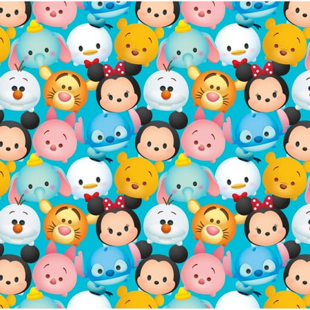 Disney Yard Art - Disney Tsum Tsum Mickey and Friends, Blue, 100 Percent Cotton, 43/44