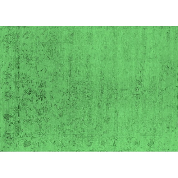 Ahgly Company Indoor Rectangle Oriental Emerald Green Industrial Area Rugs, 8' x 12'